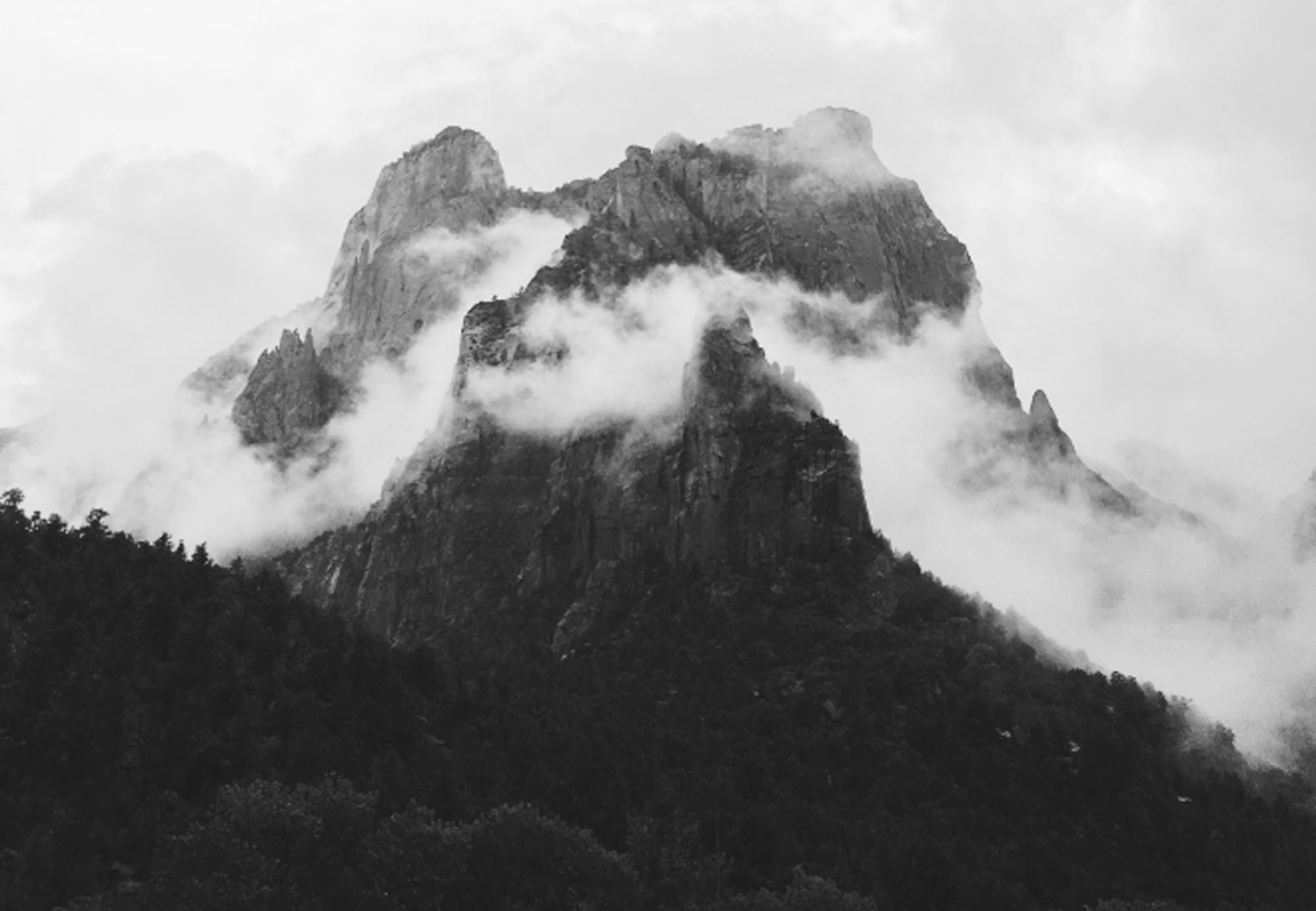 Mountain with fog